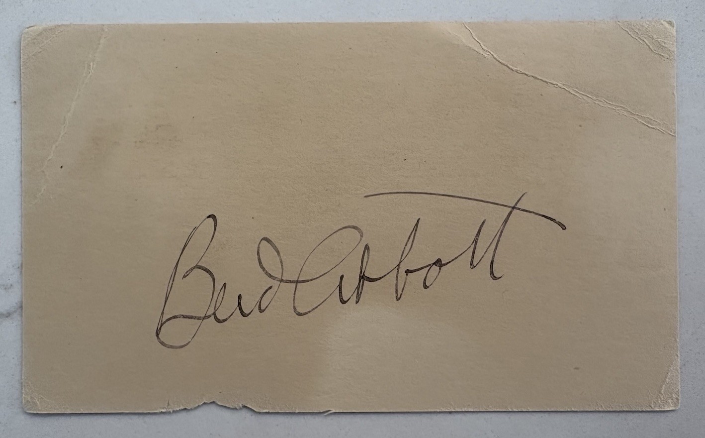 Bud Abbott Signed Postcard