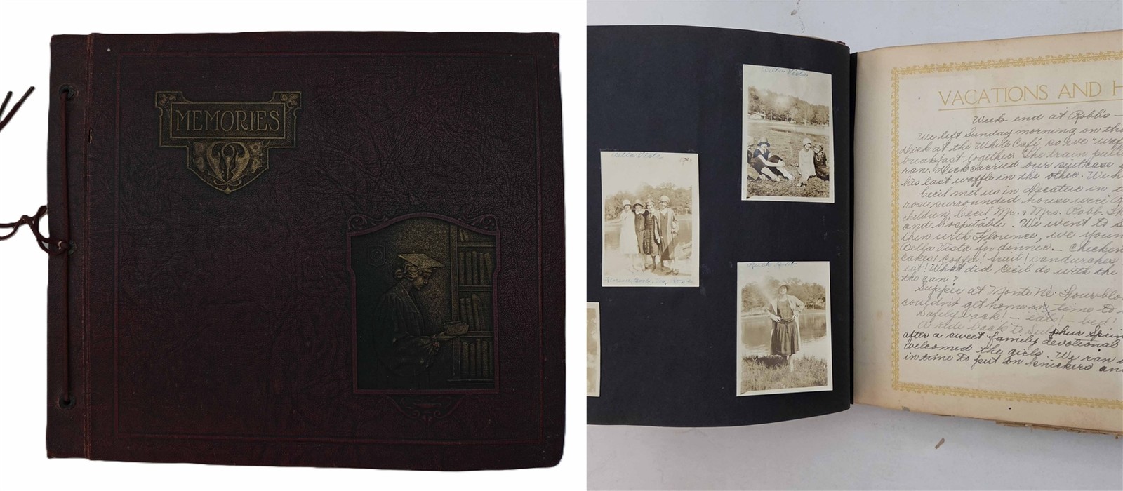 1920s antique JOHN E BROWN COLLEGE ar PHOTOS SCRAPBOOK salem sd VERNA LINDBLAD