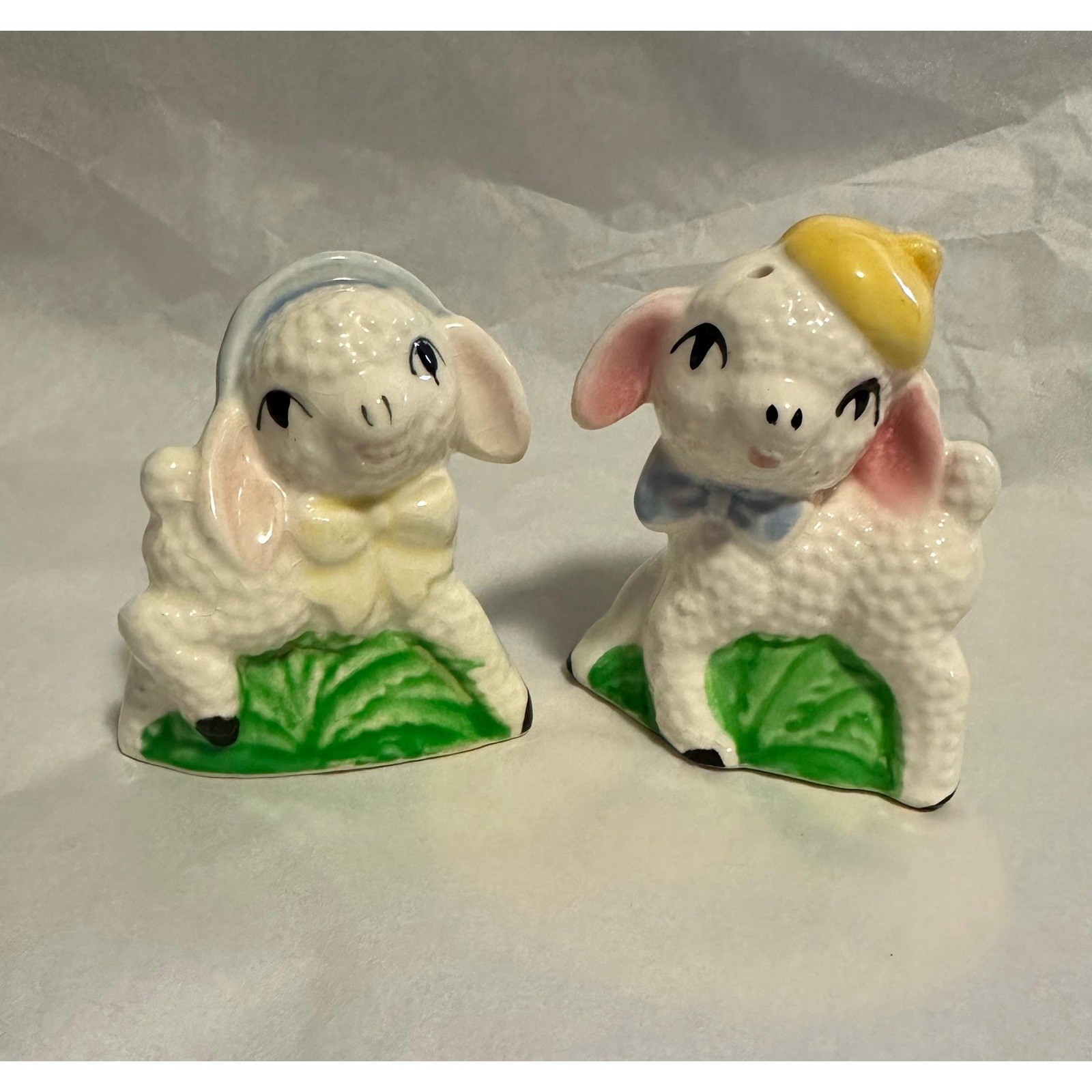 1950\'s Vintage Anthropomorphic Lamb Salt & Pepper Shakers Kitschy