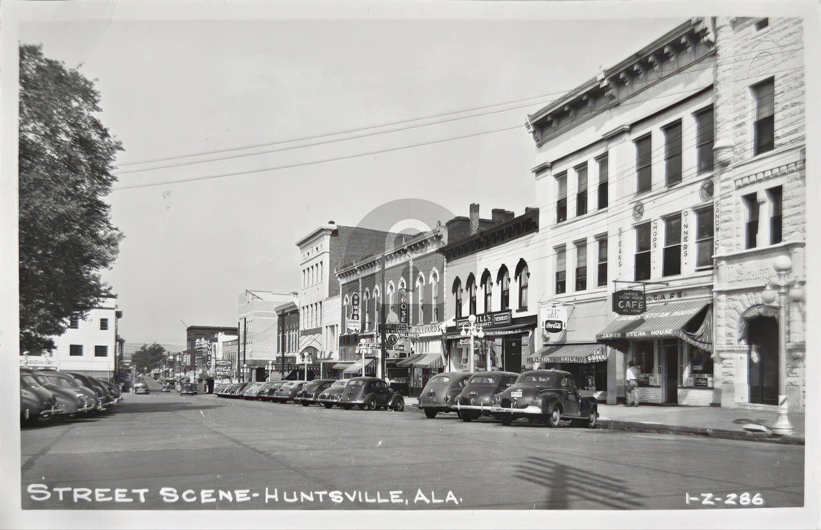 Huntsville Alabama Street Scene RPPC Photo Postcard COPY