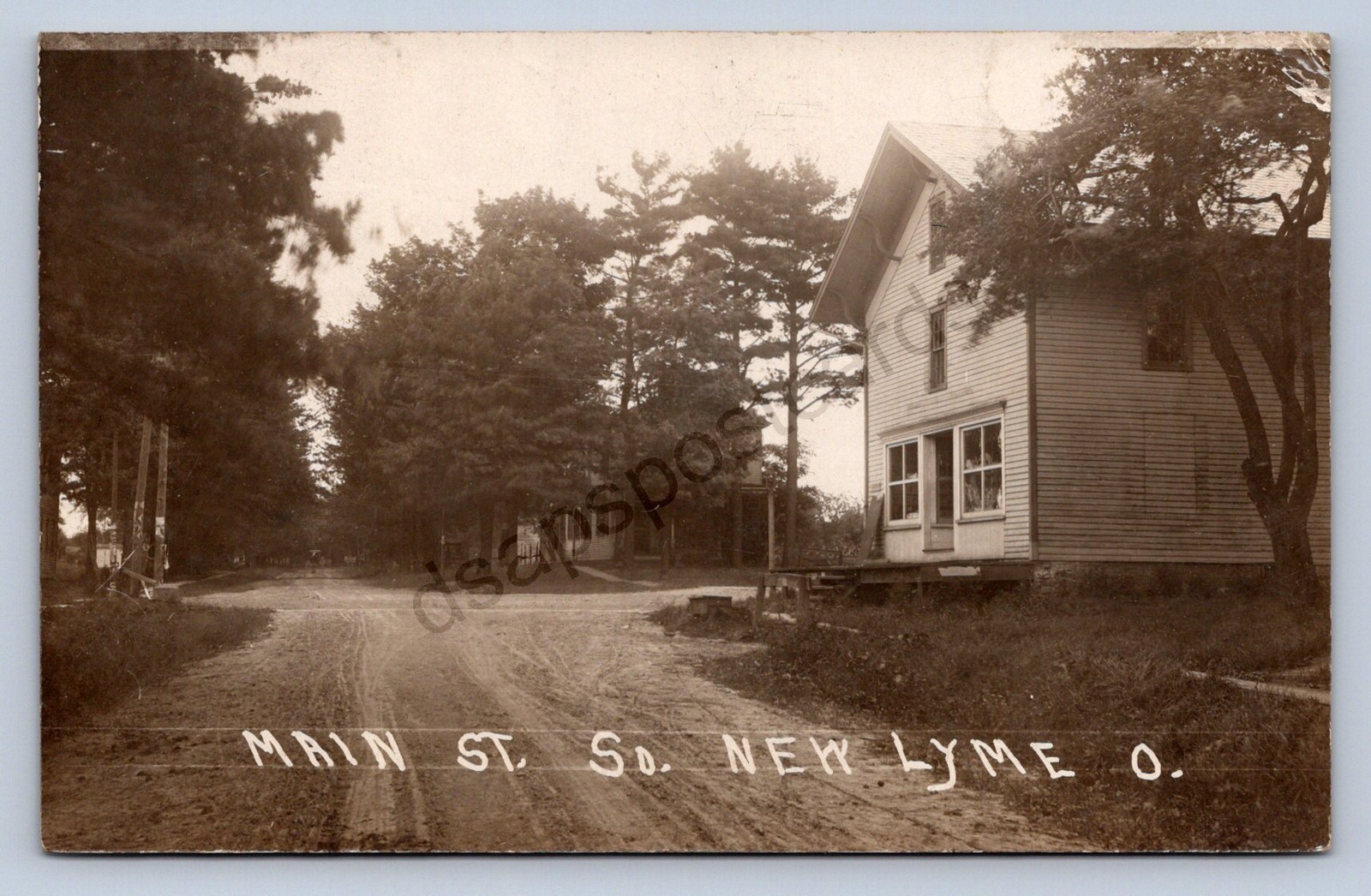 J87/ New Lyme Ohio RPPC Postcard c1910 Ashtabula Main Street Store 1381