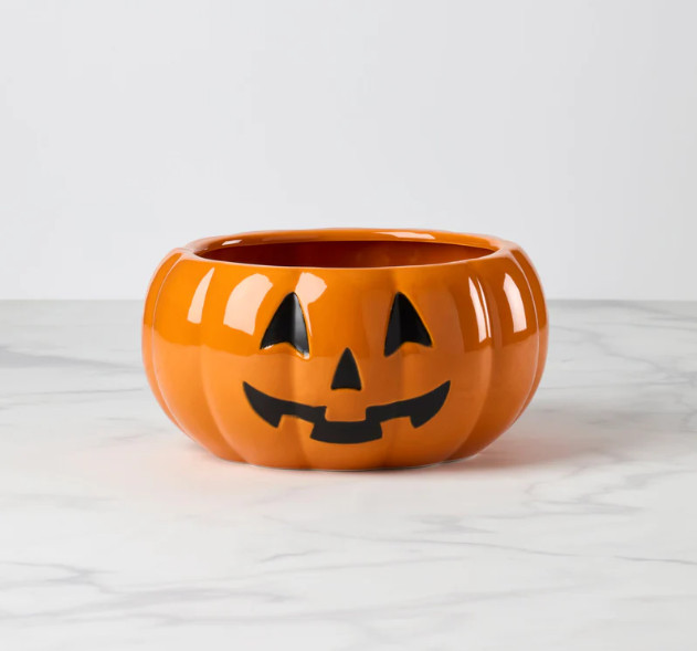 Lenox  Halloween Pumpkin Candy Bowl 9.25