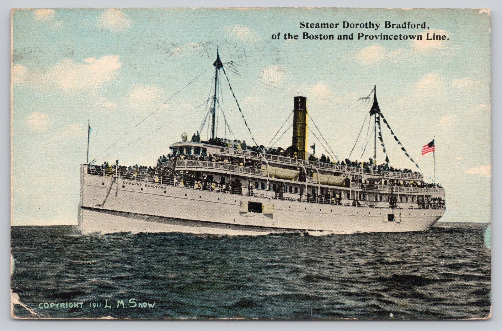 Provincetown Massachusetts Steamer Dorothy Bradford Passenger Ship Postcard