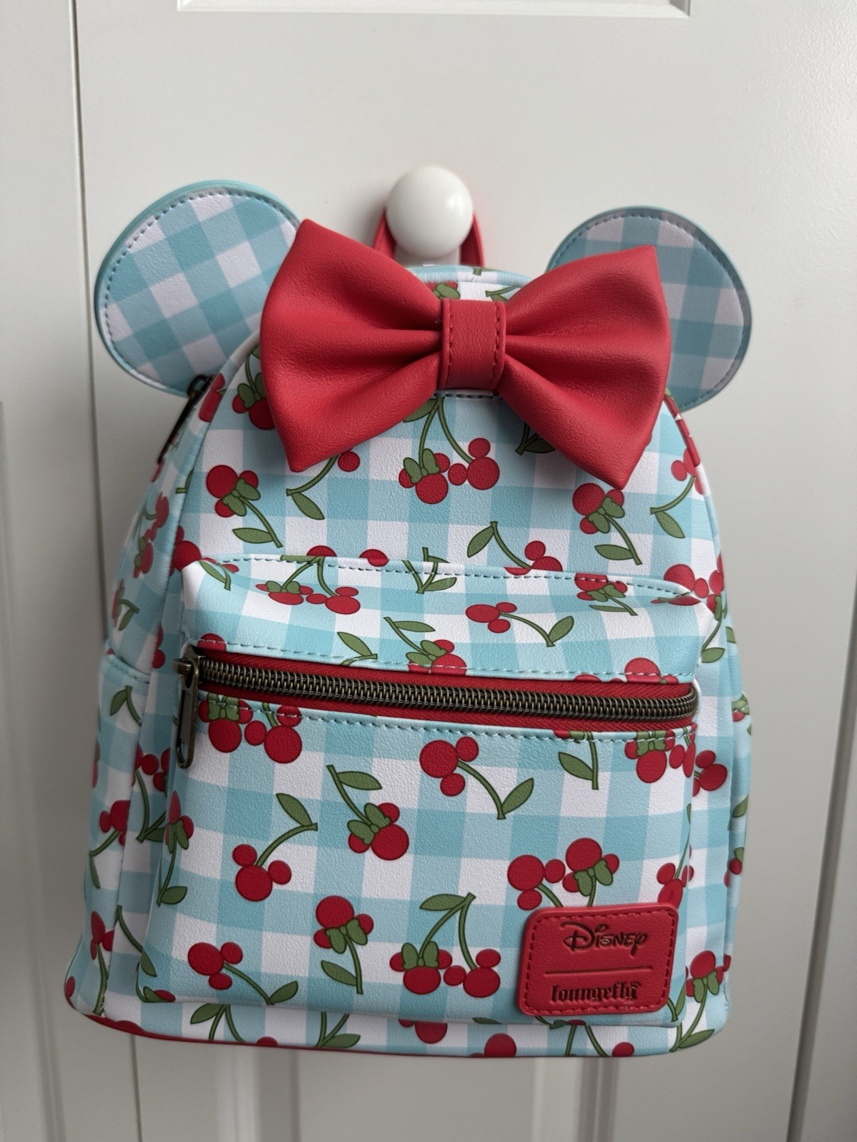 Disney Loungefly Bag Blue Red Minnie Mouse Ears New
