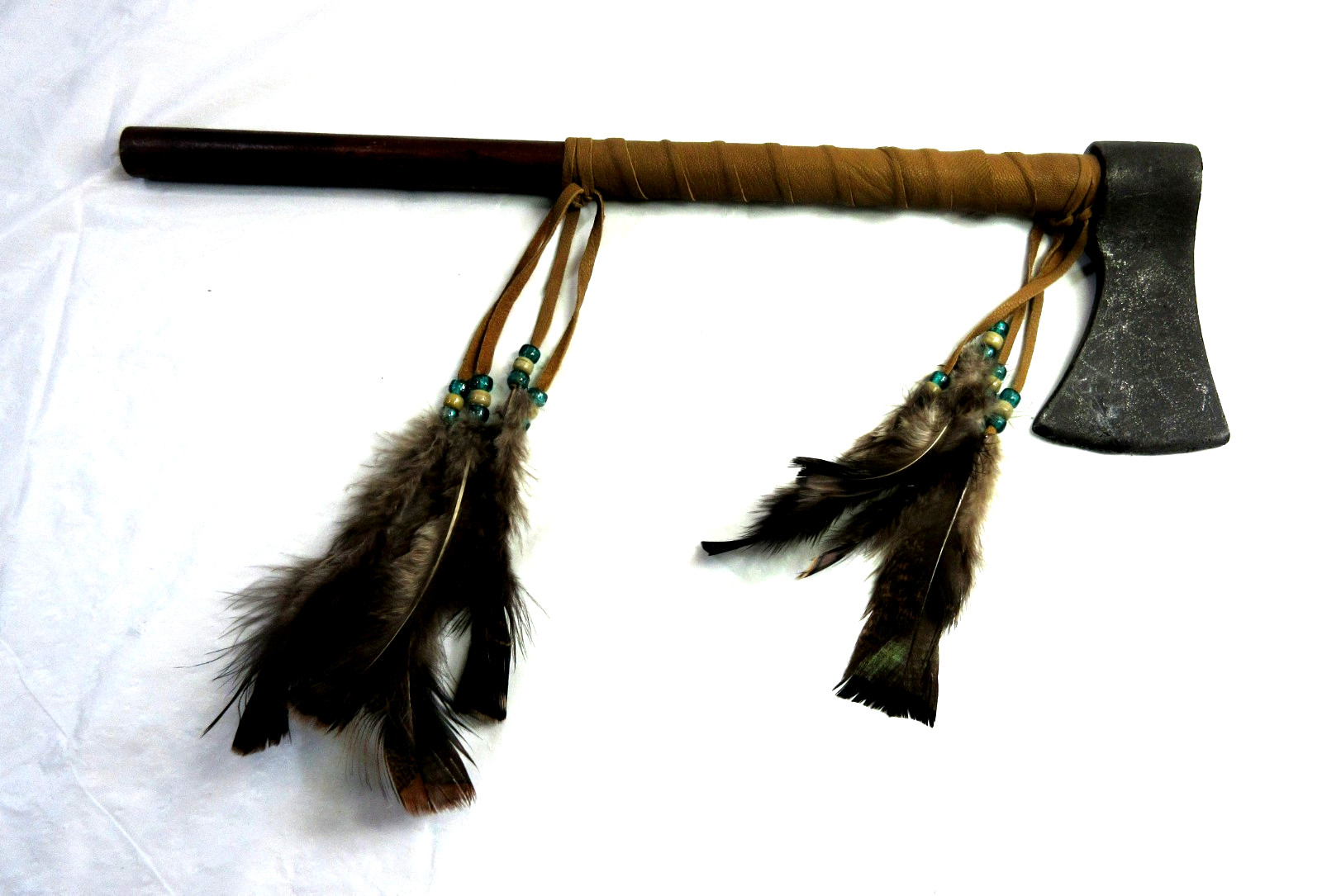 Native American  Throwing Hawk, War Club, Cherokee, Battle Axe,Tomahawk COA #102