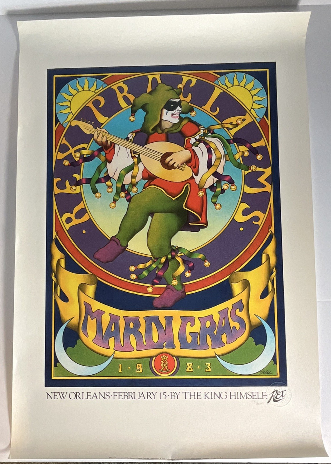 1983 Rex Mardi Gras Proclamation Poster Vintage  Limited Edition 112/3000
