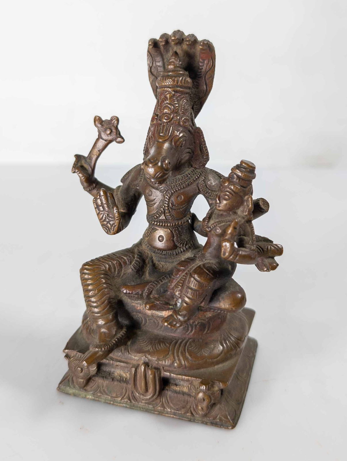 Antique 19/20th C. Indian Bronze Figure Hayagriva Vishnu Hindu Deity