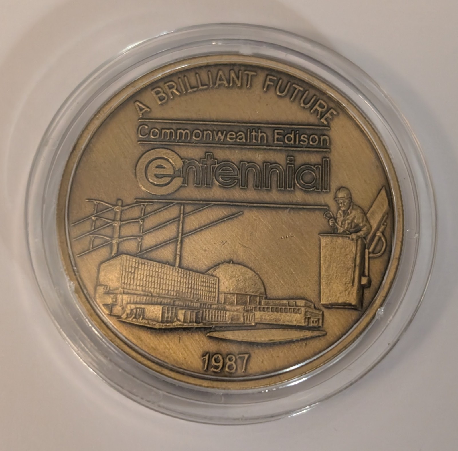1987 Commonwealth Edison Centennial Token Medal ComEd Illinois Electric Utility