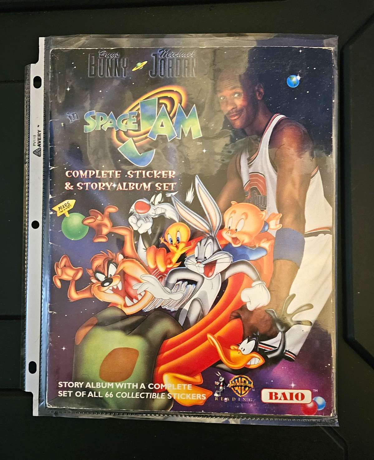 BAIO Space Jam Sticker & Story Album Set w/66 Stickers Looney Tunes English
