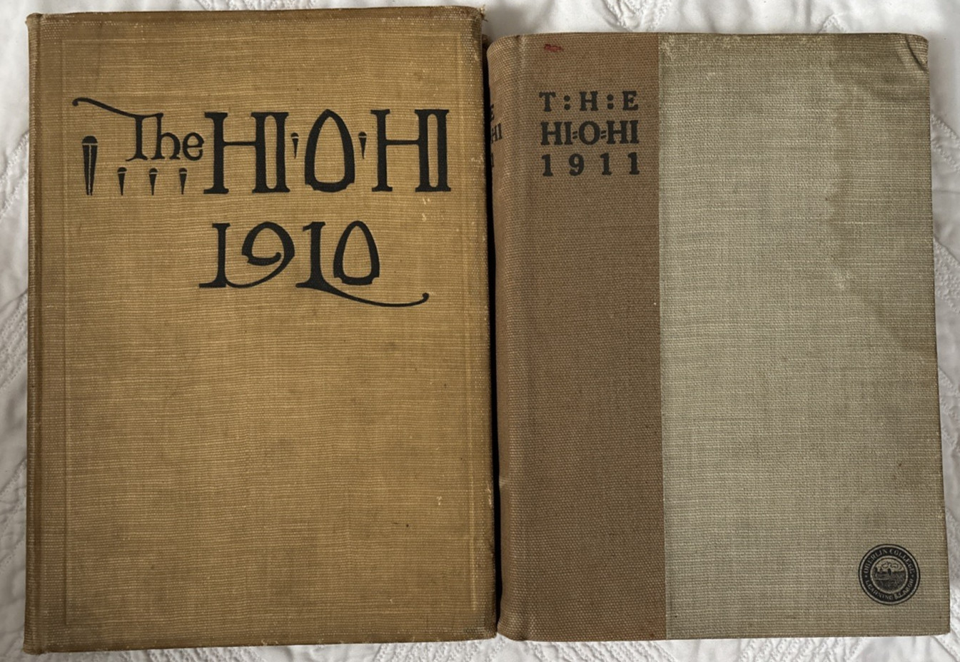 Vtg The Hi-O-Hi Oberlin College 1910 & 1911 Yearbooks