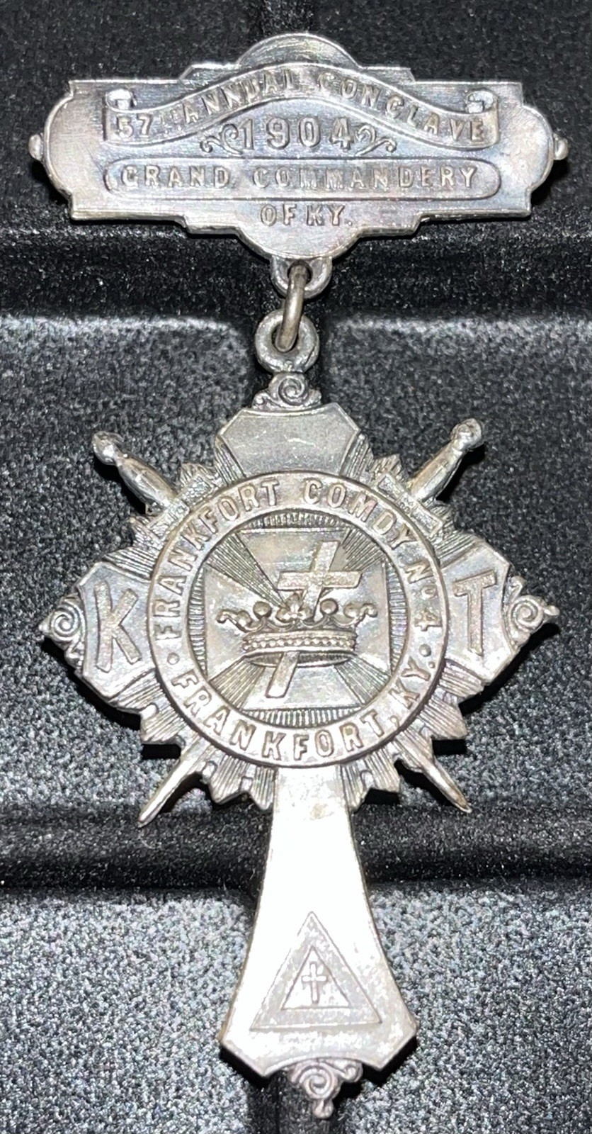 1904 Antique Masonic Knight Templar Medal 57 Annual Conclave Frankfort Kentucky
