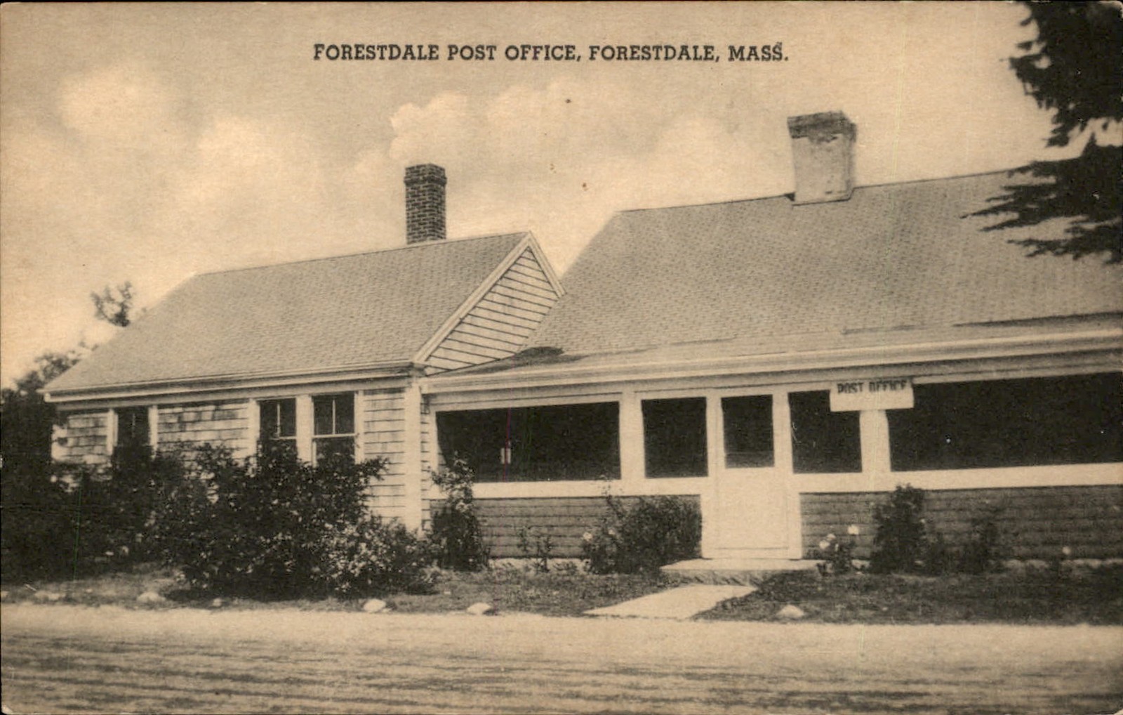 Forestdale MA Post Office E. D. West Co. c1900s-10s Vintage Postcard