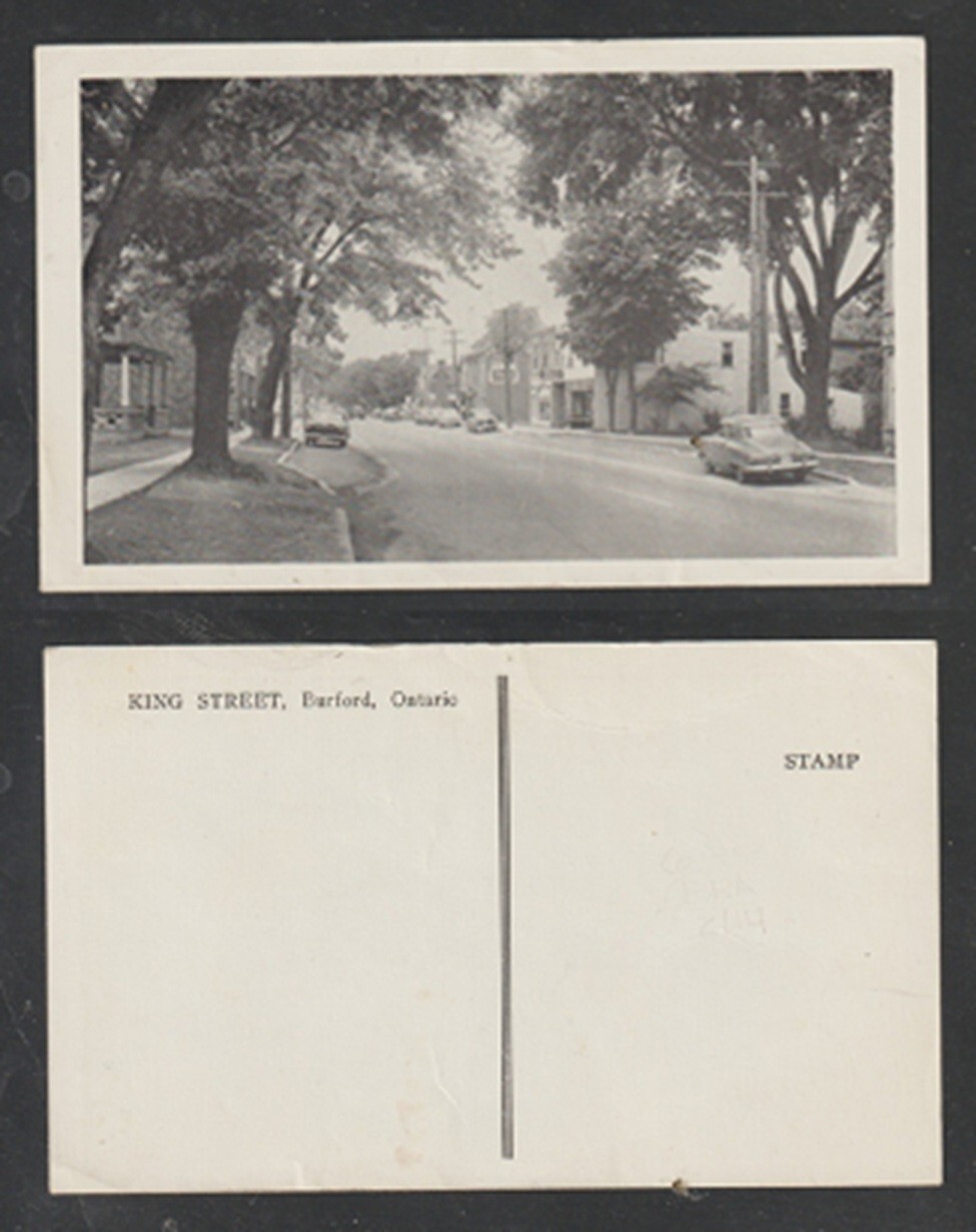 Burford Ontario Postcard King Street Brant County Store Fronts Autos  Unused