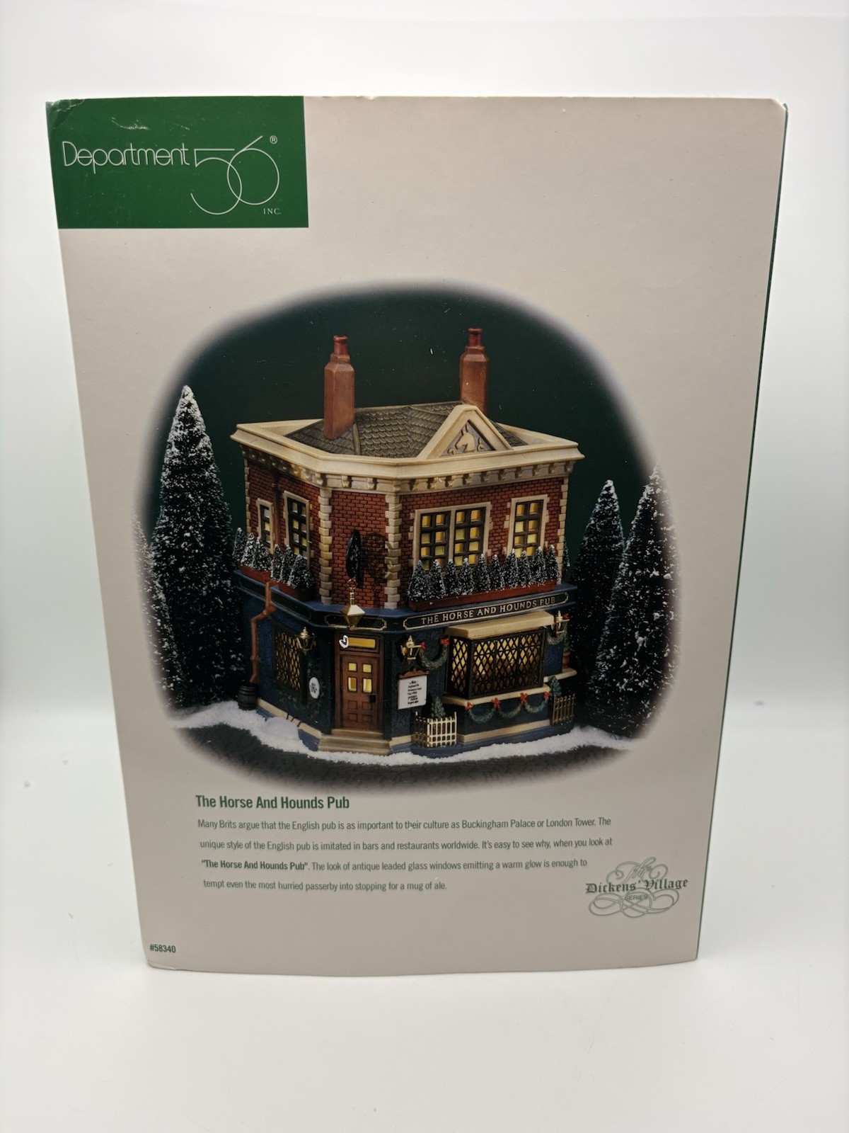 Dept 56 Dickens\' Village “The Horse And Hounds Pub” #58340/ No Lighting Cord