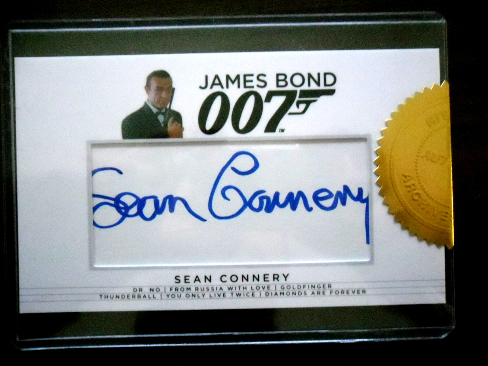 🏆VERY RARE JAMES BOND SEAN CONNERY OFFICIAL AUTOGRAPH CARD Ian Fleming🟢