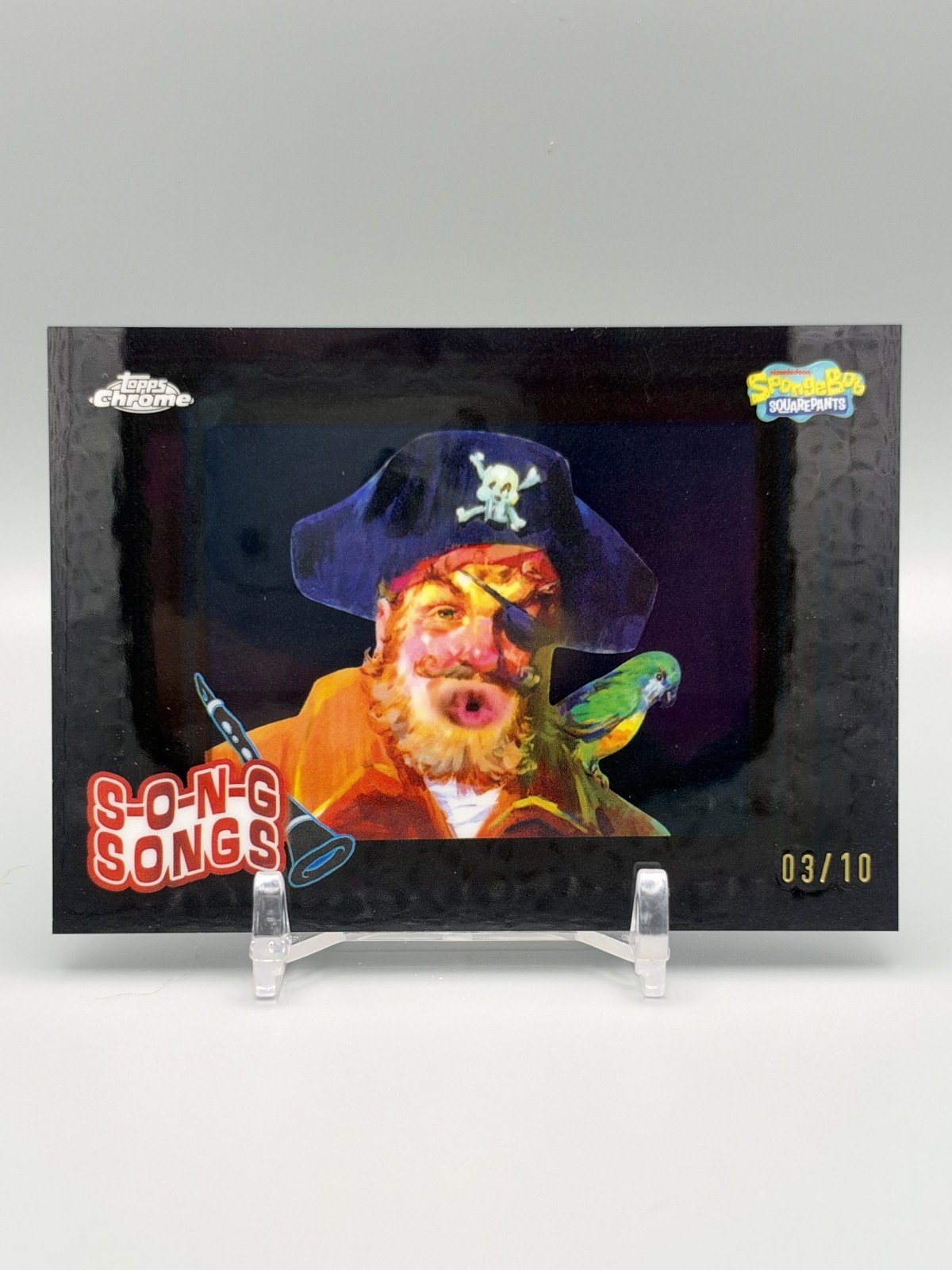 2025 Topps Chrome Spongebob S-O-N-G Songs Spongebob Squarepants Black /10 #S-15