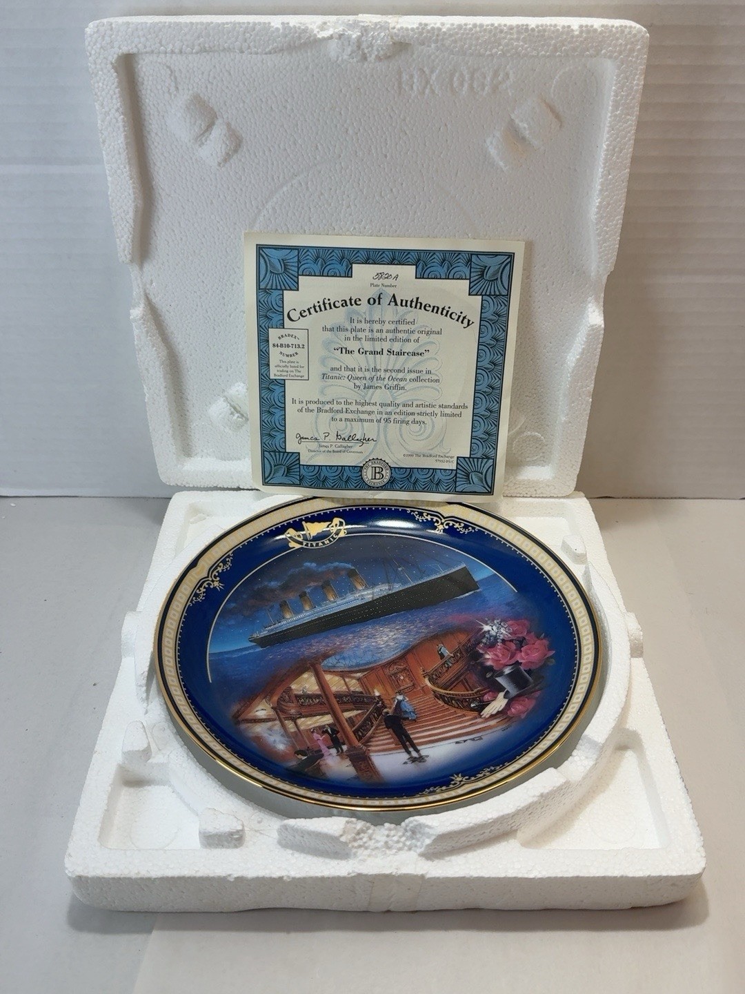 🚢Bradford Exchange TITANIC The Grand Staircase 2nd Issue James Griffin COA1999