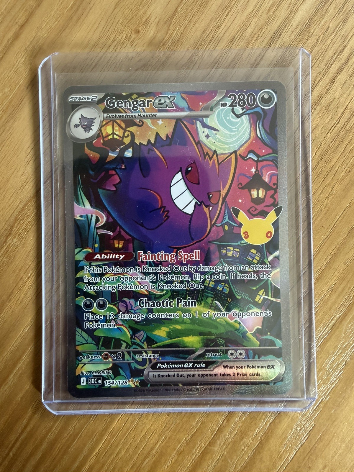 Pokémon TCG Gengar EX 154/128 30th Anniversary English Special Illustration Rare