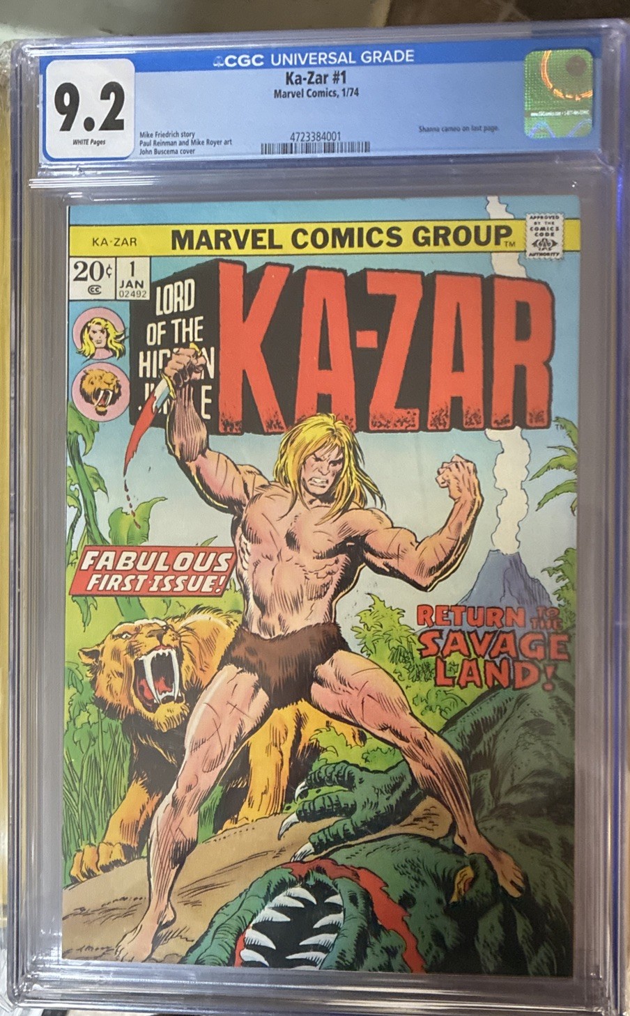 Marvel Comics Kazar 1 CGC 9.2
