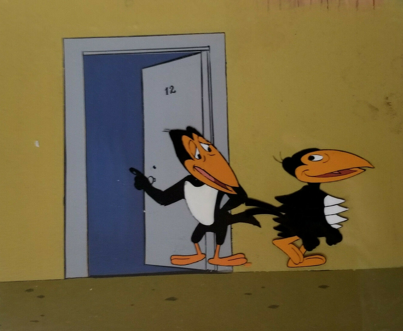 Heckle and Jeckle Original Production Cel on Original Background