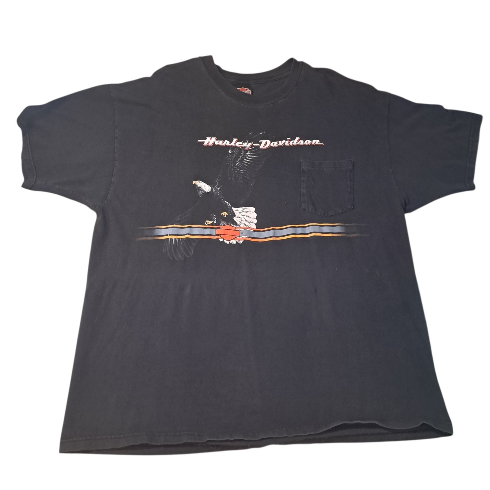 Vintage 90s Harley-Davidson Atlantic City NJ Eagle Graphic Black T-Shirt