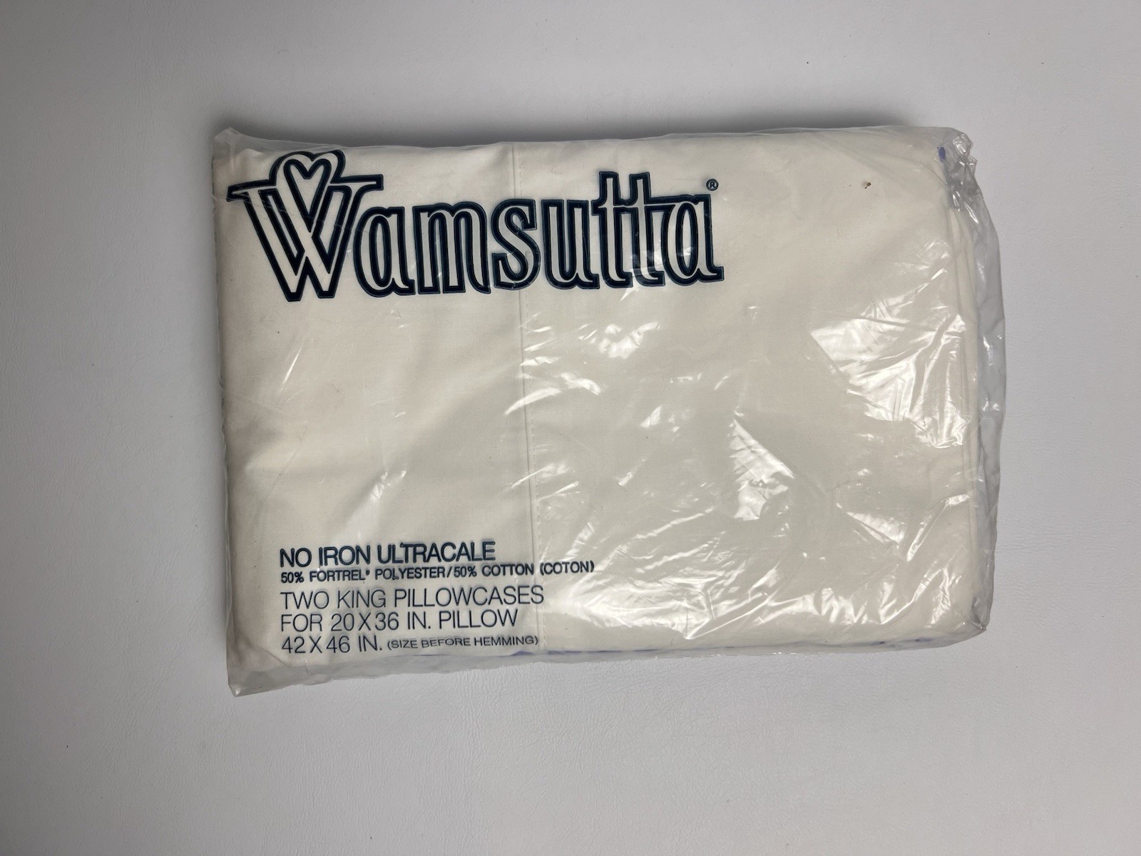 VTG Wamsutta No Iron Ultracale NIP Two King Pillowcases Blue Butterflies Floral
