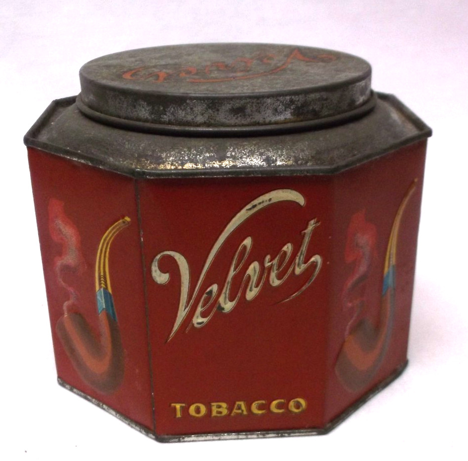 Vintage Velvet Pipe Tobacco 8 Sided Can Empty Spaulding & Merrick