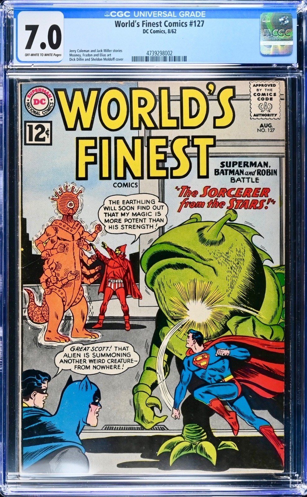 World's Finest Comics #127  1962 CGC Graded 7.0 Just Graded-New Holder