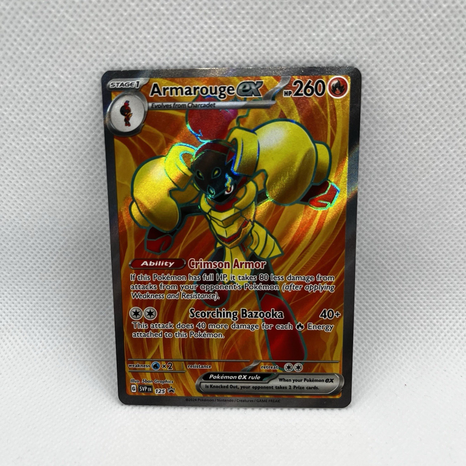 Pokémon TCG Armarouge EX Holo Full Art Ultra Rare Card 218/182 Paradox Rift
