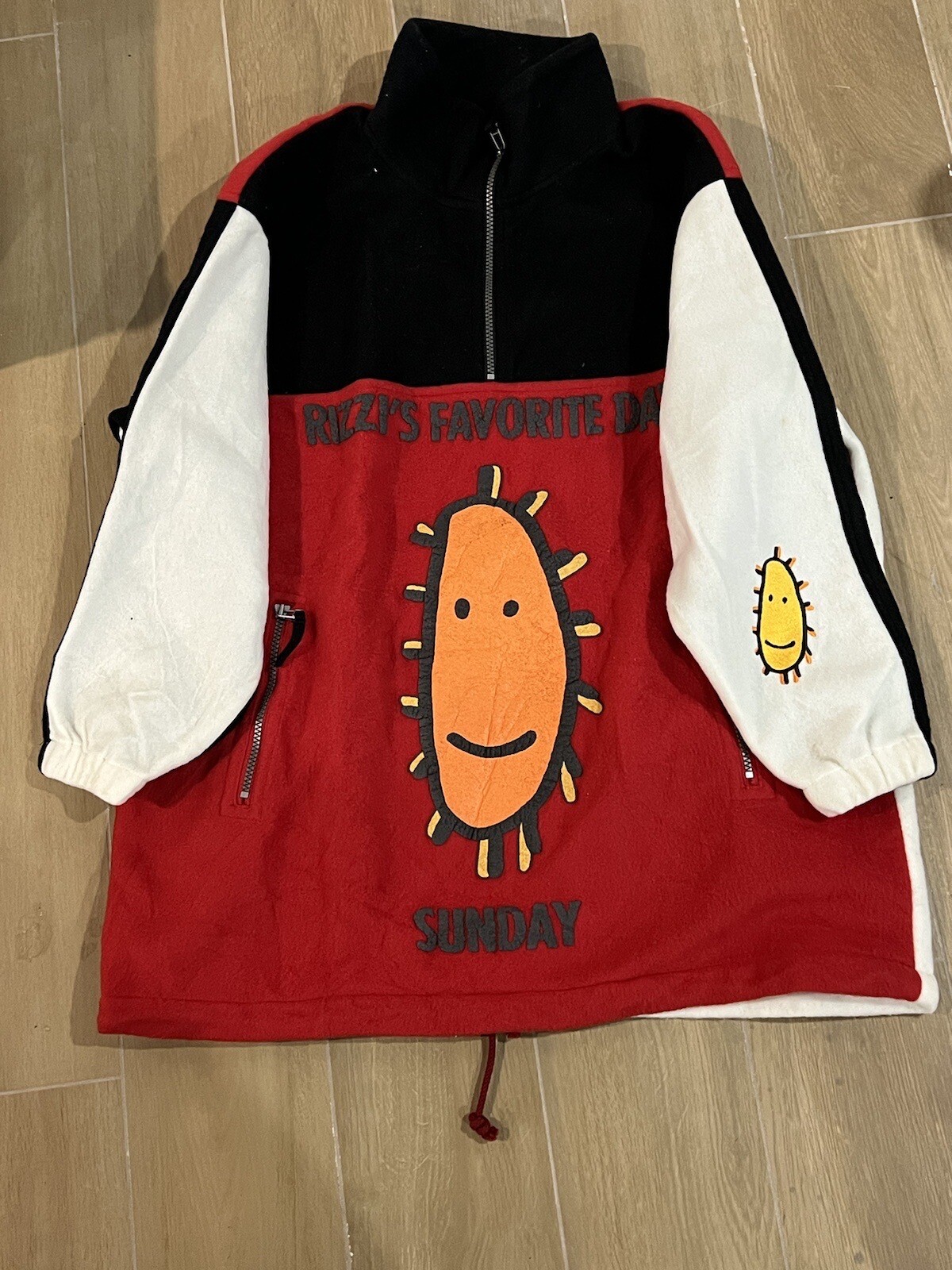 RARE James Rizzi Jacket Fleece RIZZI'S FAVORITE DAY SUNDAY by Cresson, NEW LARGE