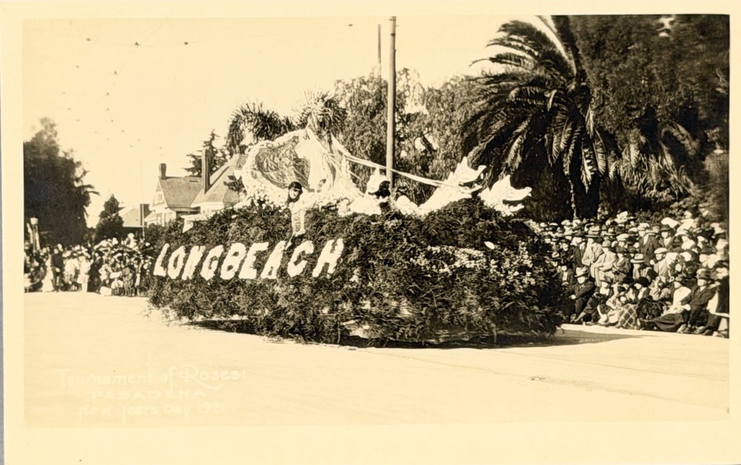 1921 Long Beach CA Rose Parade Float Vintage RPPC Photo Postcard
