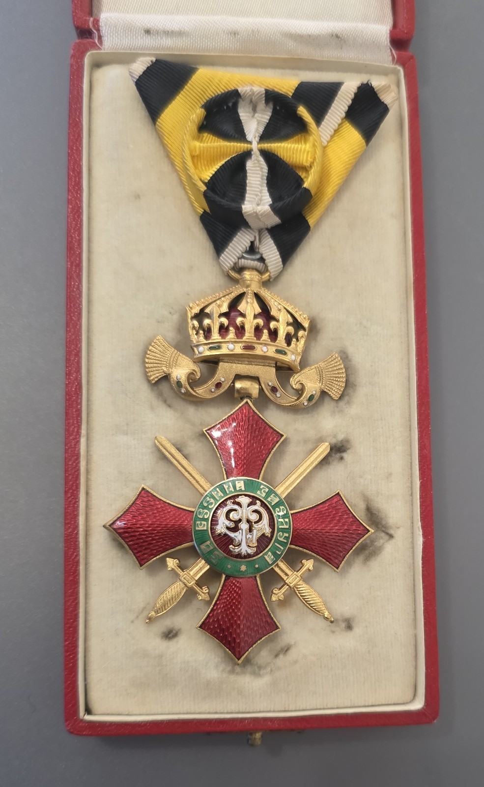 WWI Kingdom of Bulgaria Order of Military Merit IV Class Boxed Sword Medal