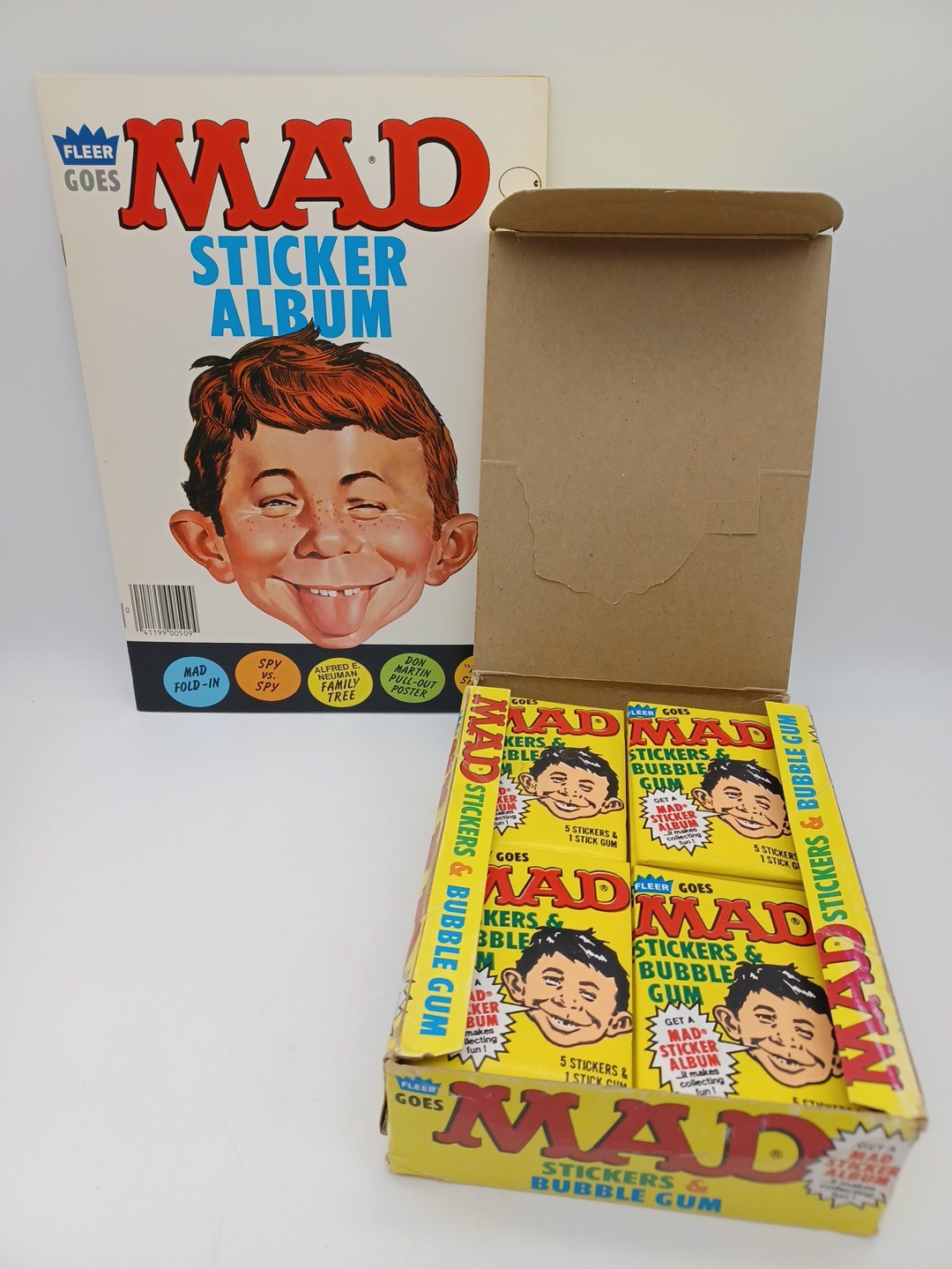 1983 Fleer Mad Magazine Stickers Wax Box 36 Sealed Packs & Sticker Album NEW