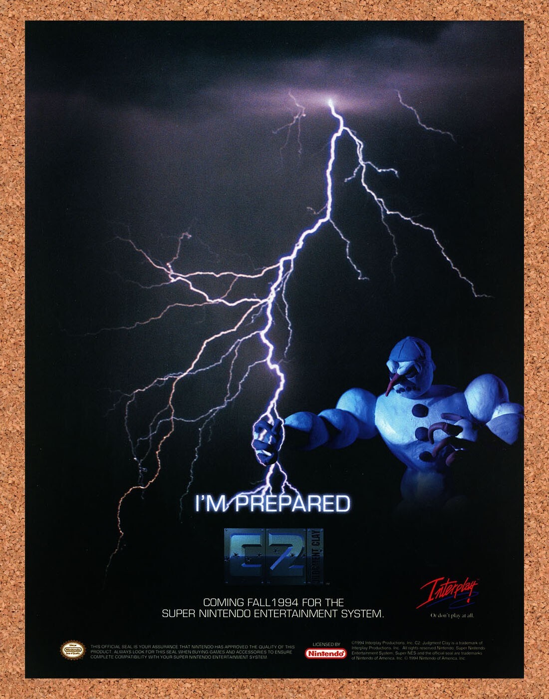 1994 ClayFighter 2 Judgement Clay SNES Original Advertisement / Retro Promo v1