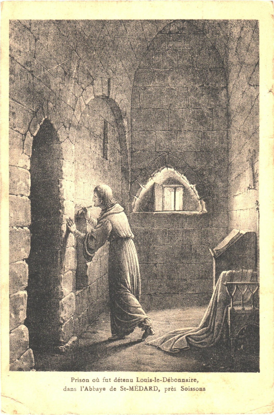Soissons France Prison of King Louis the Pious St Medard Abbey Divided Back