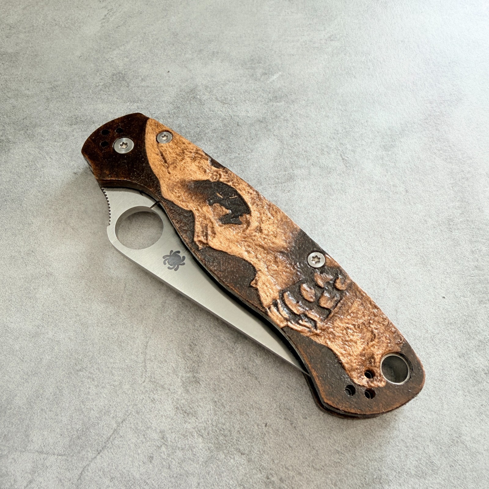 Shadowskull maple scales for Spyderco Paramilitary 2