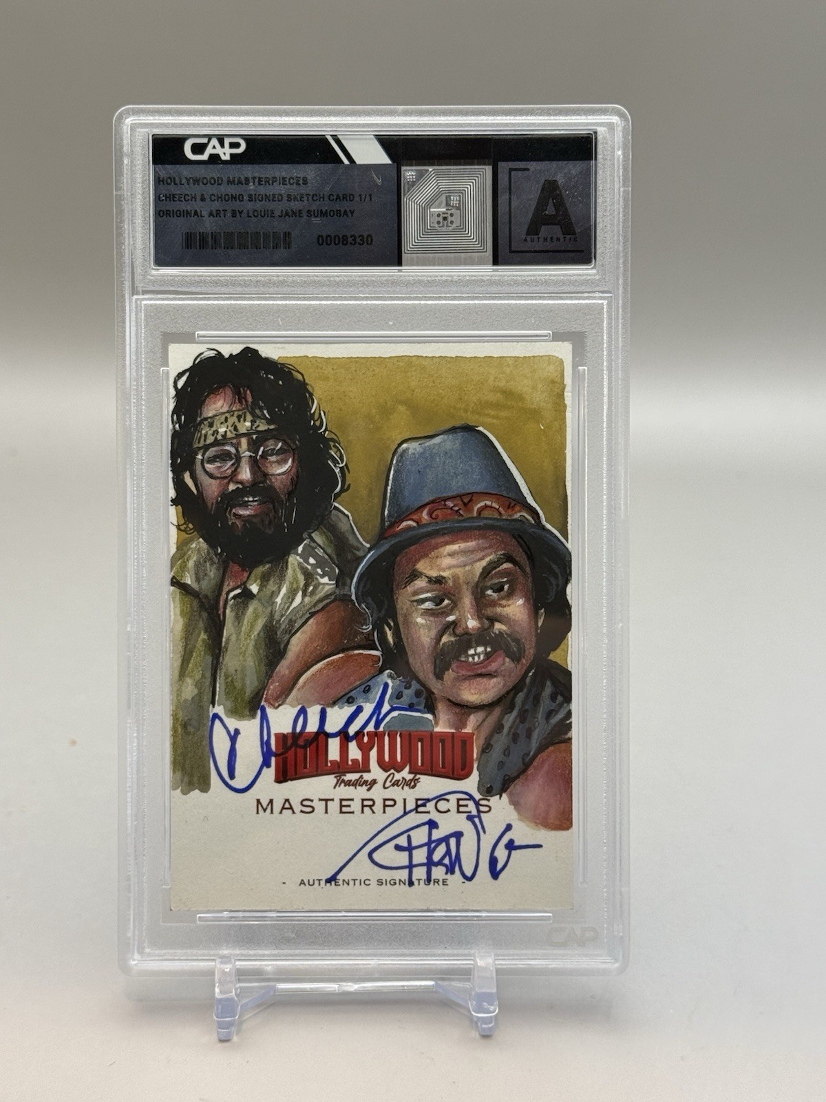 2025 Hollywood Masterpiece 1/1 Sketch Card Signed By Cheech And Tommy Chong