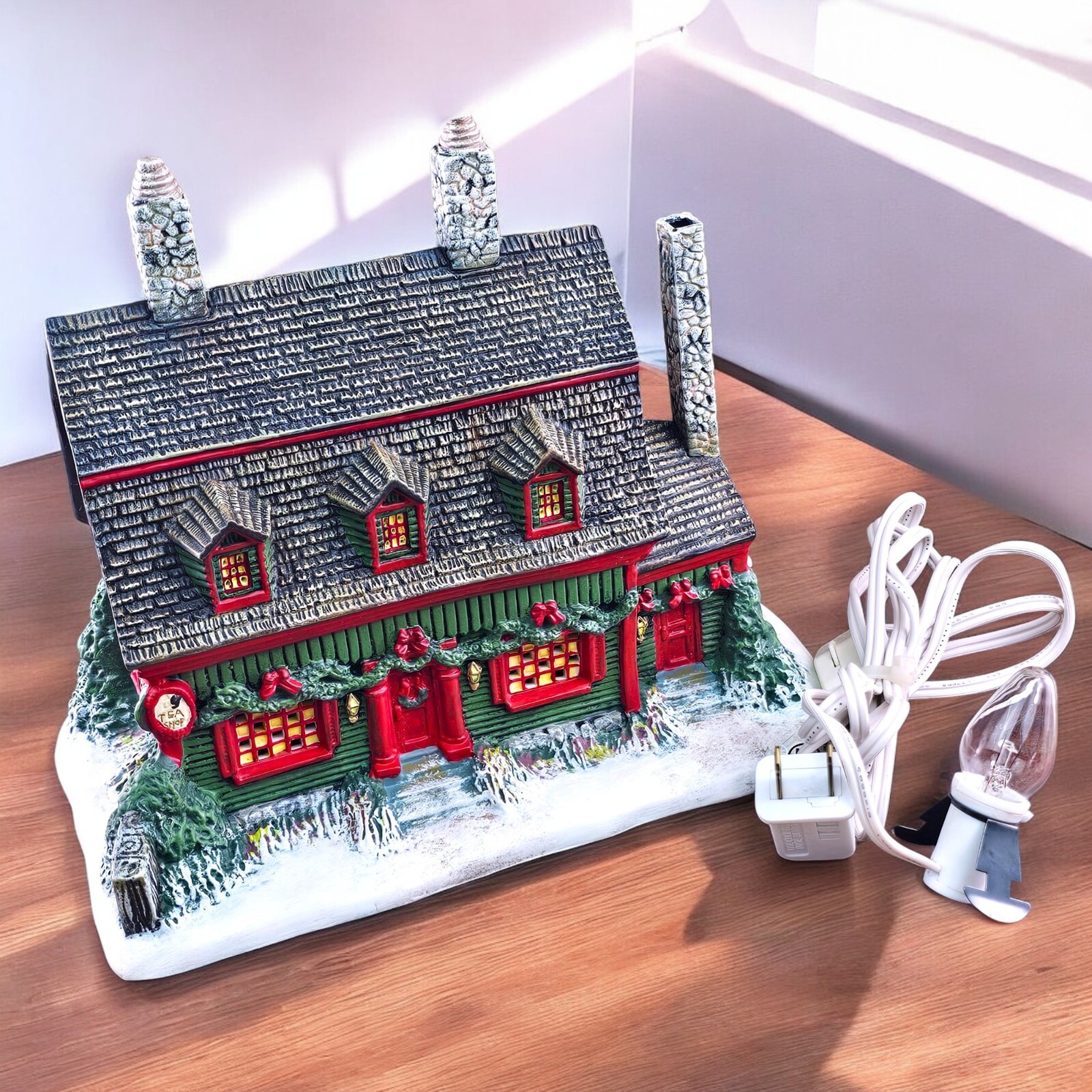 Lang Wise Village House Christmas Tea Shoppe Lighted Linda Nelson Stocks 1st Ed