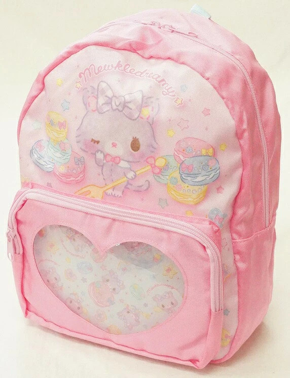 SANRIO Mewkledreamy Backpack Clear Pocket Garls Bag Kids Pink Kawaii Haert