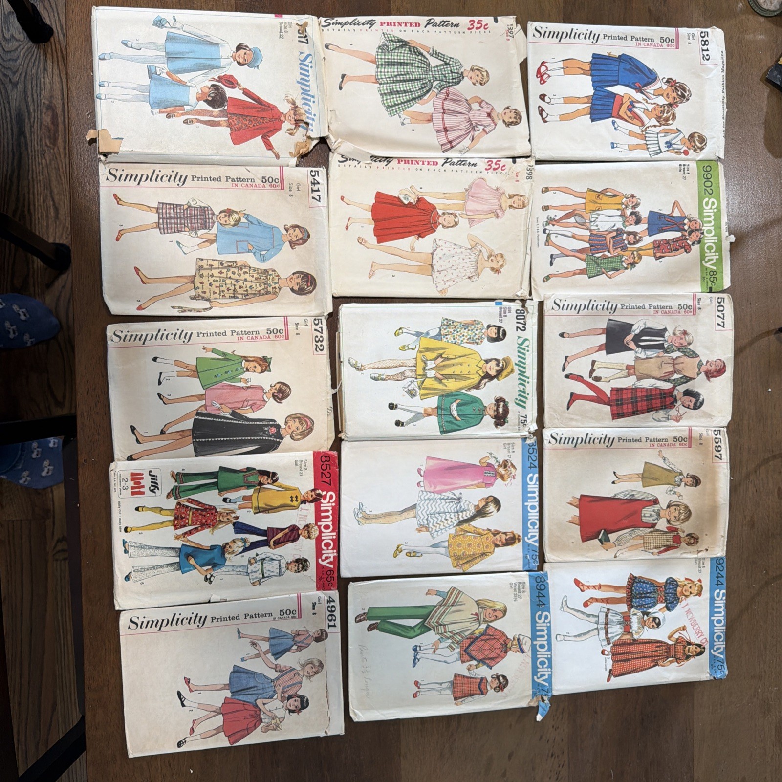 12- Vintage 60S + 70S Simplicity Sewing Patterns Girls Size 8