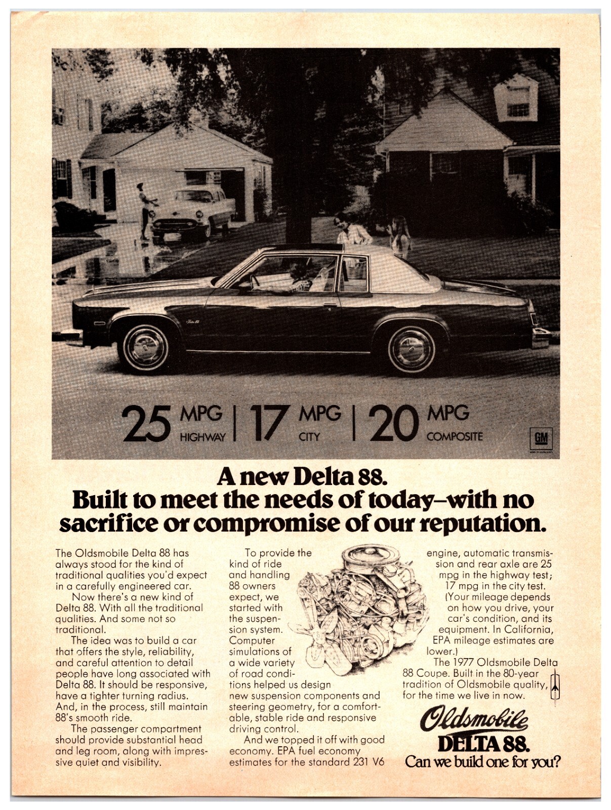 Vintage 1977 - Oldsmobile Delta 88 Car - Car Original Print Ad (8in x 11in)