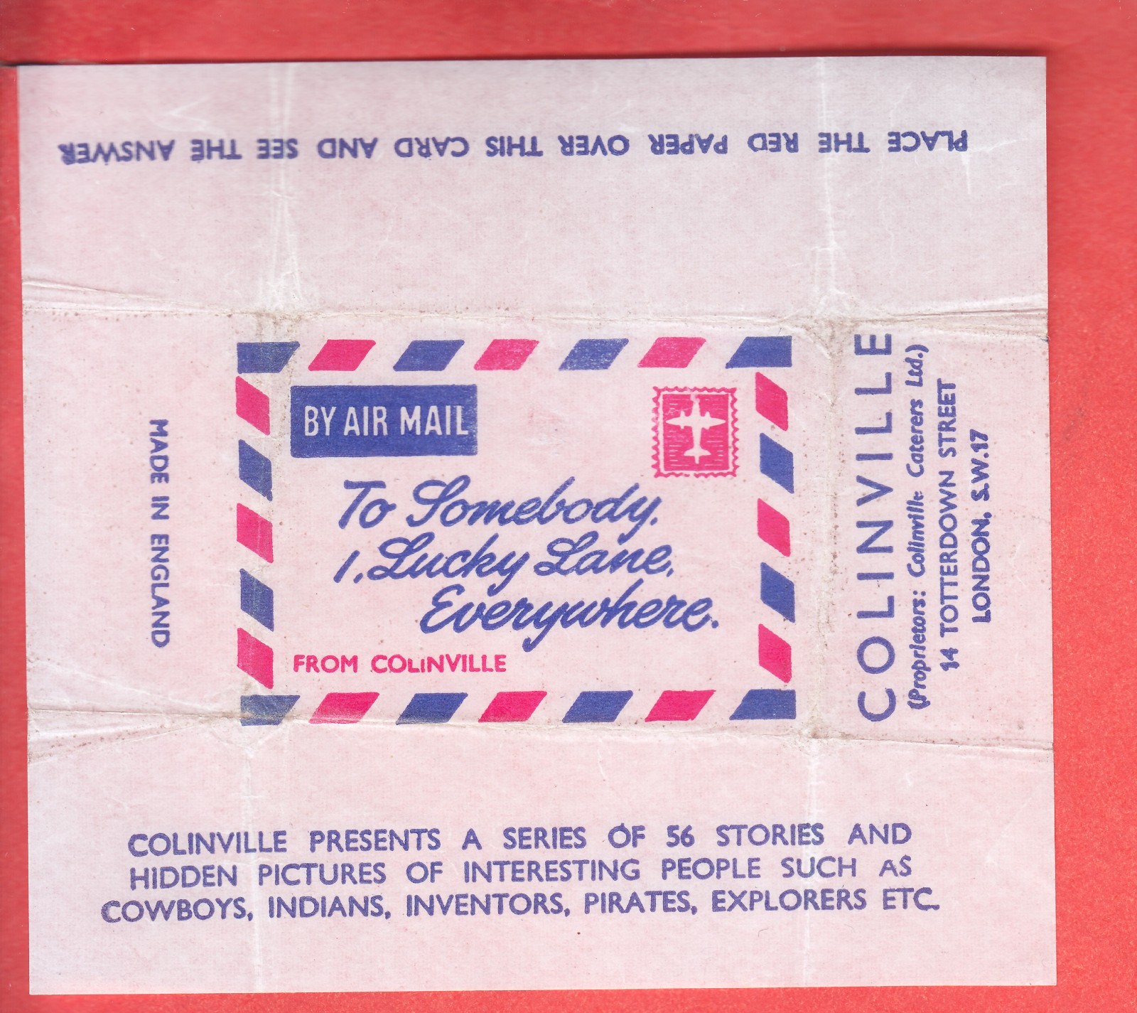 1954  COLINVILLE   LOOK N SEE    WAX WRAPPER   NM/MT