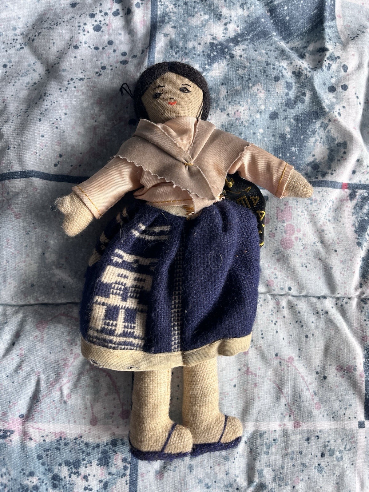 Vintage Peru Handmade Cloth Doll Hand Loomed Textile Folk Art Peruvian