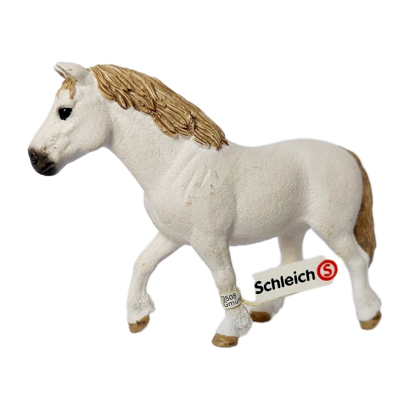SCHLEICH-Welsh White Pony Mare Horse Figurine-USED w/ Tag 2017 D-73508 D-73527 A