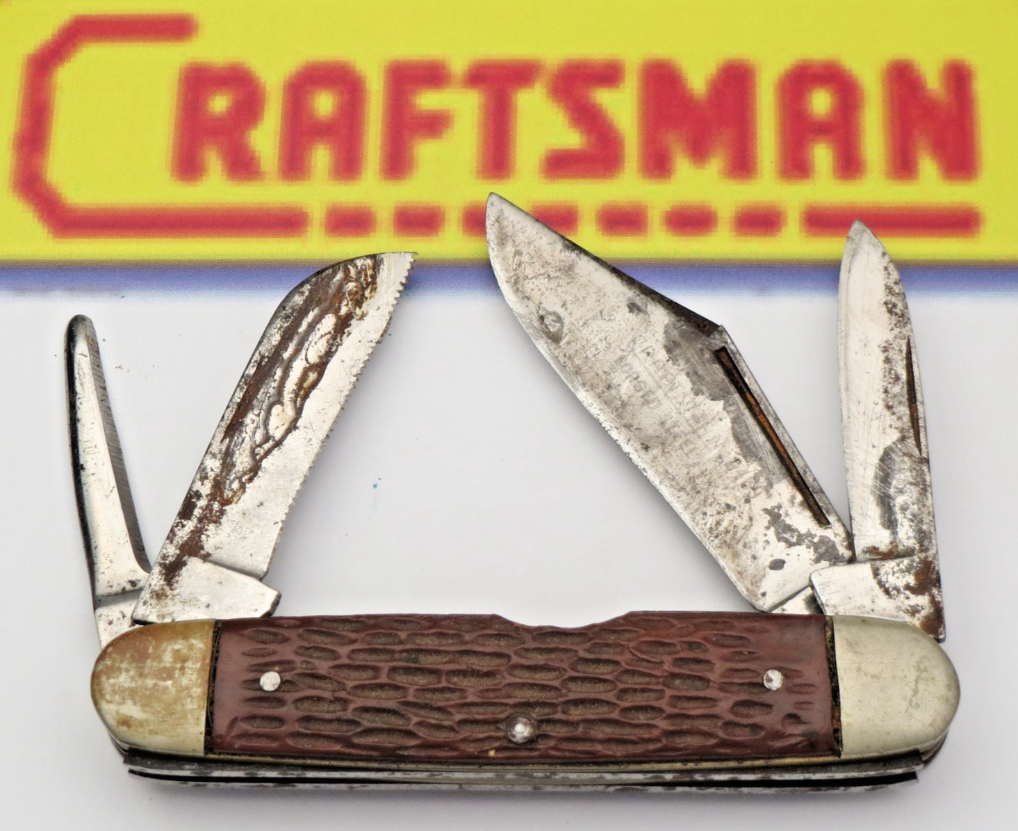 Vintage 1950's Era Sears CRAFTSMAN by Ulster Unusual Four Blade Cattle Knife