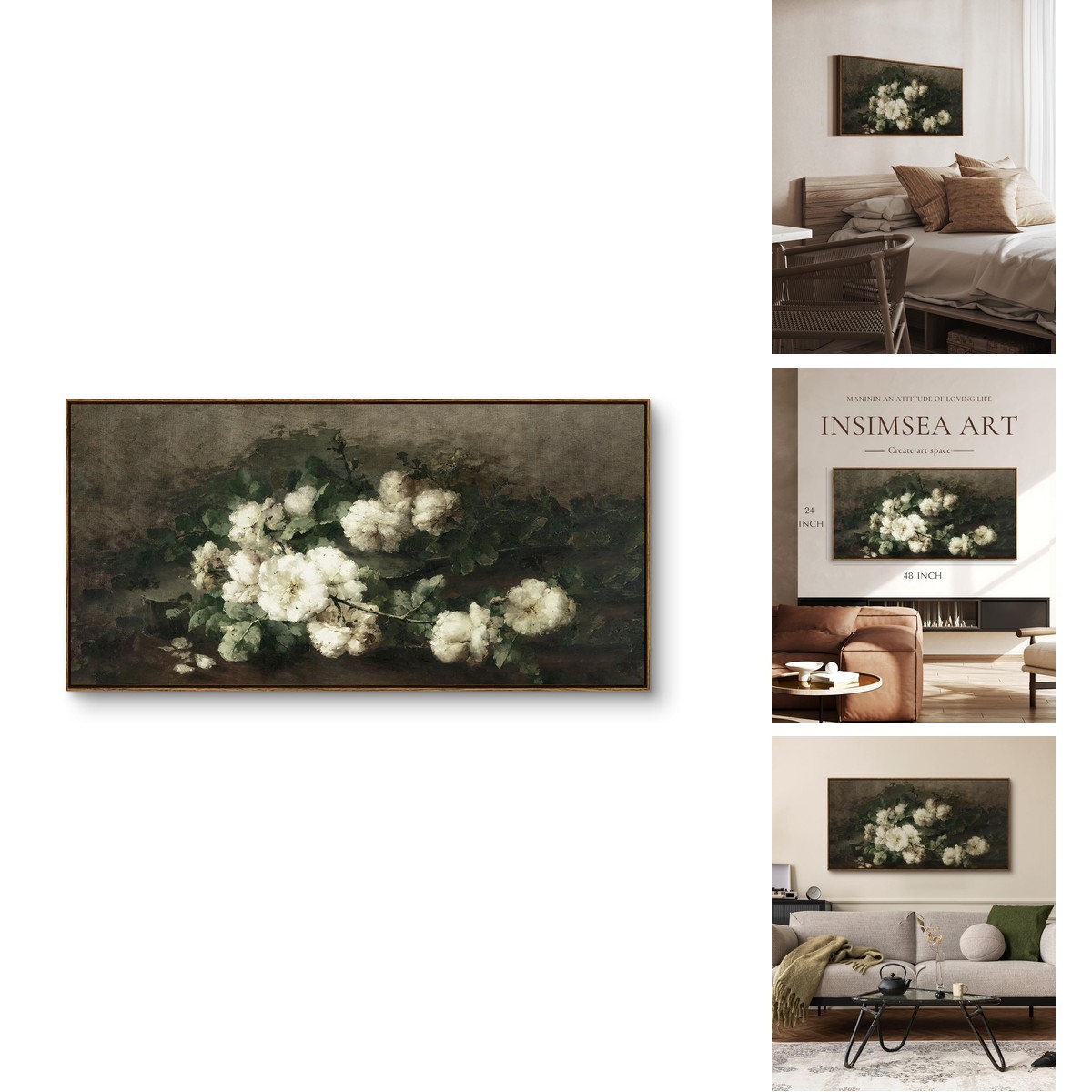 InSimSea Extra Large Framed Vintage Wall Art, Living Room Country Farmhouse