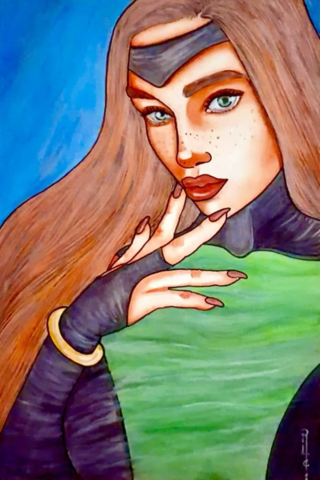 X-Men: Jean Grey - 9x12 Rafael Luna Full Color Original Art w/COA - NOT a Print