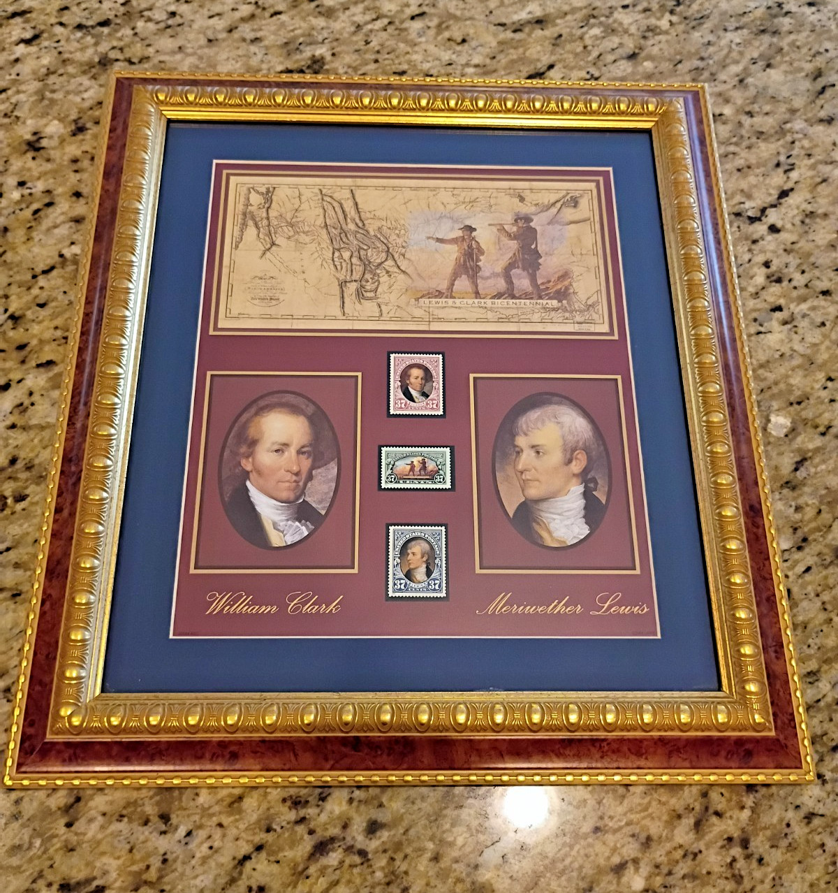 2004 Official Lewis and Clark Bicentennial USPS Framed Collector Stamp Art