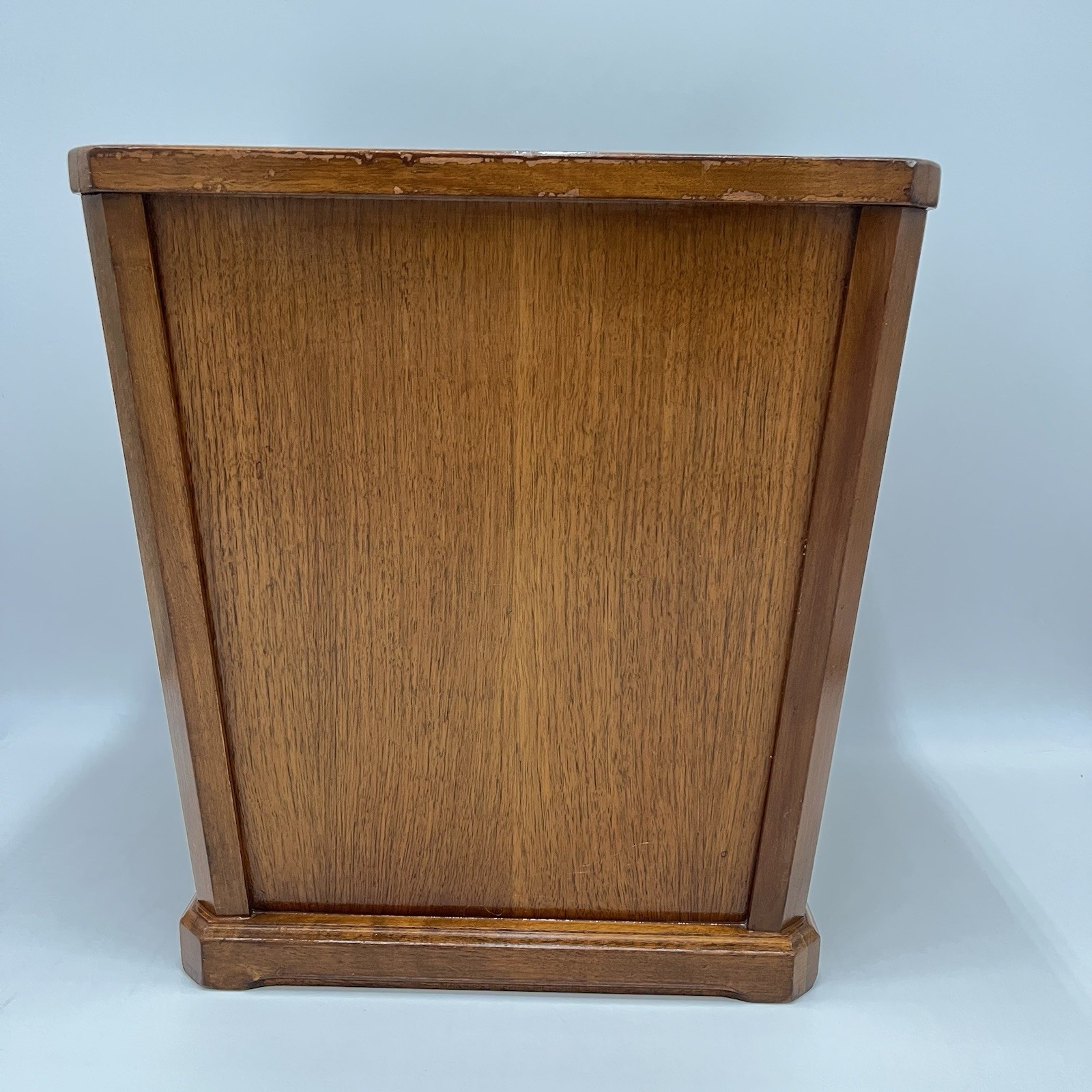 NUCRAFT Furniture 14” Walnut Wastepaper Basket MCM Grand Rapids MI Magazine Bin