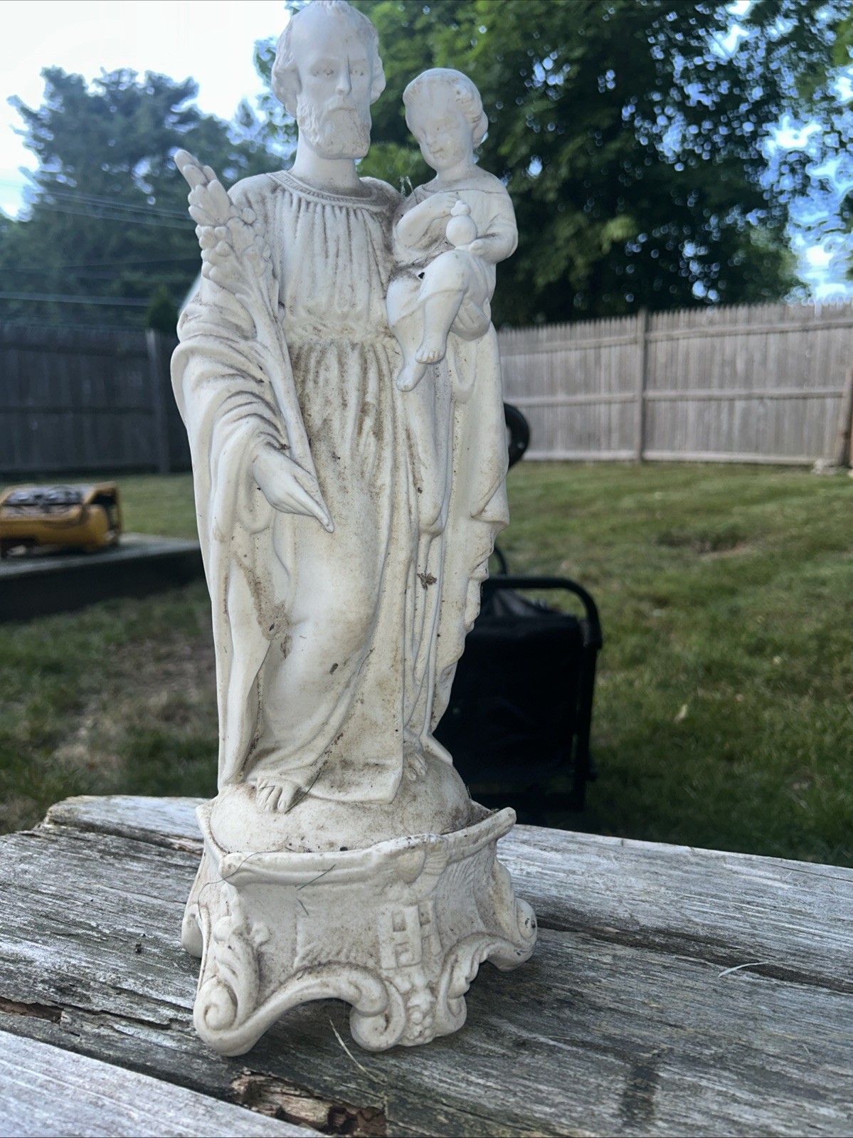 antique LETU MAUGER french bisque porcelain joseph jesus statue